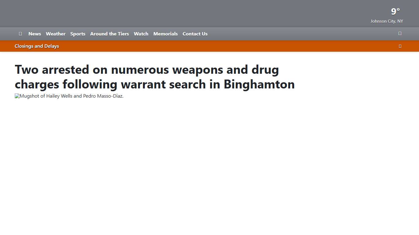 Two arrested on numerous weapons and drug charges following warrant search in Binghamton
